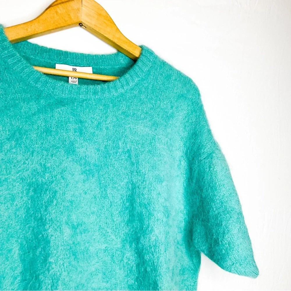 Banana Republic Alpaca Wool Sweater Teal Puff Sleeve Large - Picture 10 of 13